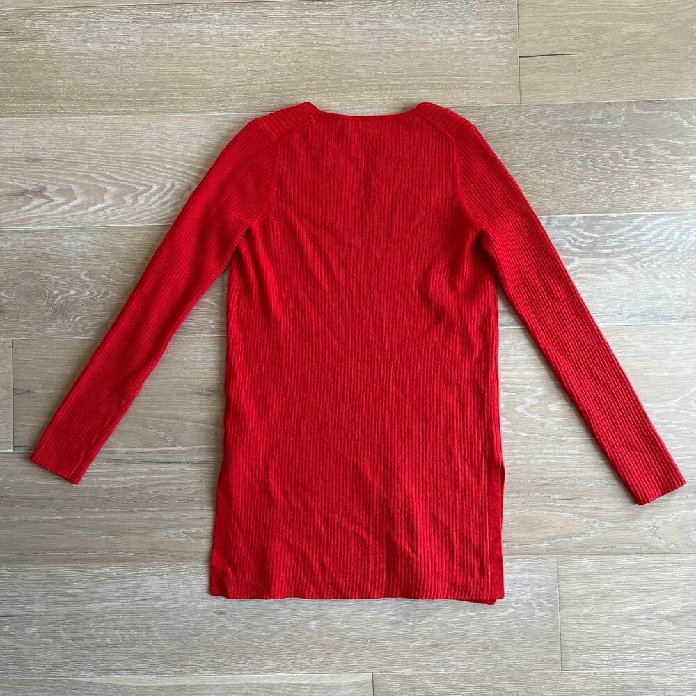 Anthropologie ett:twa Amrita Merino Wool Ribbed Knit Tunic Red Small - Picture 3 of 8